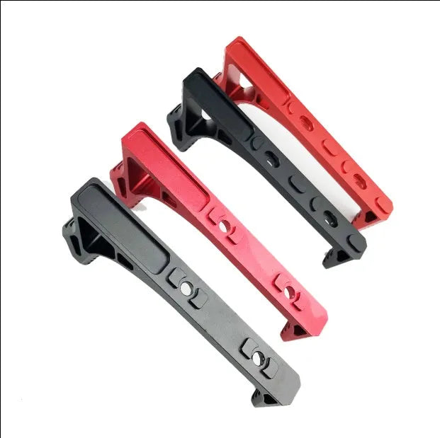 Aluminium hand stop accessory for AR-15 J8 J9 J10 handguards in red or black.