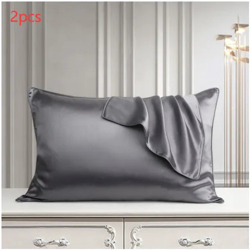 Mulberry silk pillowcase 48x74cm in palace luxury style with inlaid rope weave texture.
