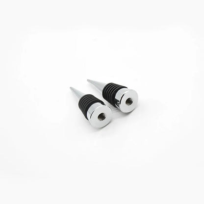 Silver M8/M10 threaded zinc alloy wine stopper with silicone seal for bottle preservation