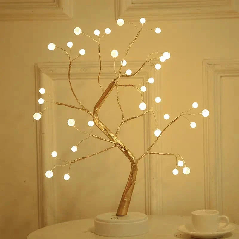 Shimmering Copper Charm - Enchanting LED light with copper wire design for a cozy, ambient glow in your bedroom