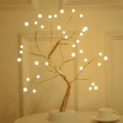 Shimmering Copper Charm - Enchanting LED light with copper wire design for a cozy, ambient glow in your bedroom
