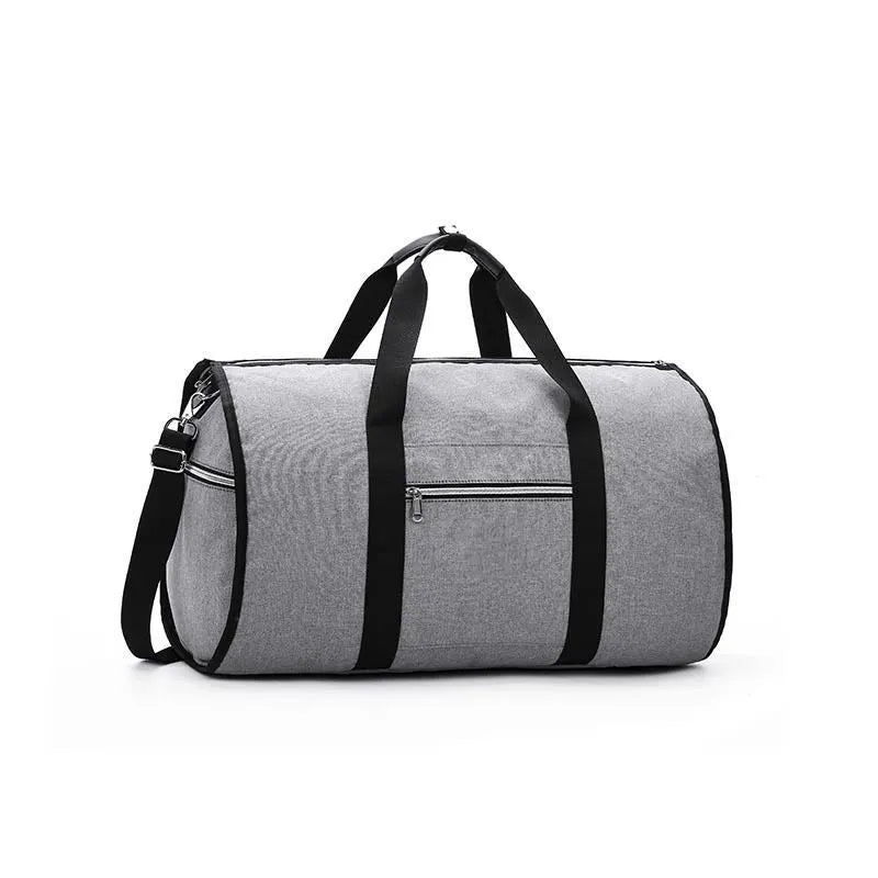 Cylinder travel bag in black with 36-55L capacity, Oxford cloth waterproof construction