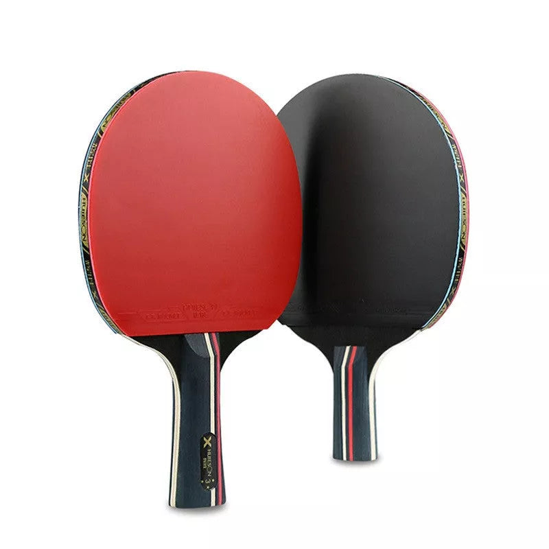 Pure wood table tennis racket set with reverse glue rubber for enhanced play