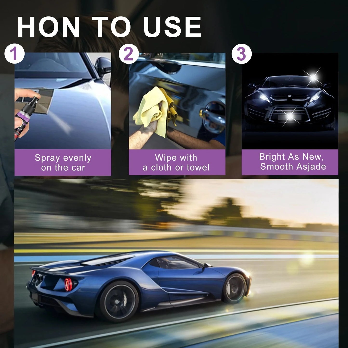 3 In 1 High Protection Fast Car Paint Spray Automatic with durable PE material for long-lasting paint protection