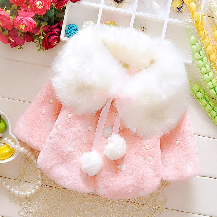 Infant cape in cotton blend, sizes 70cm to 100cm, available in beige, pink, purple, red and white