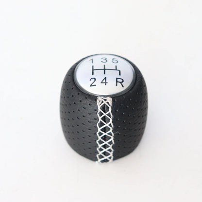Alpha vehicle shift handball with wrapped perforated leather in black, red, or white line colours