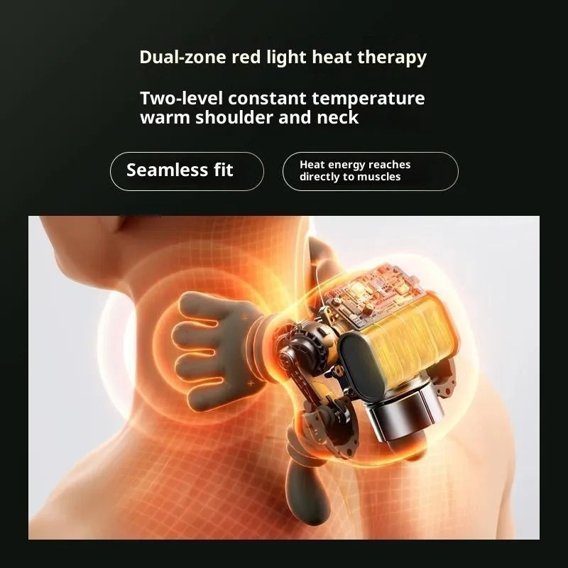Dark green USB cervical trapezius neck massager with timing function for family use