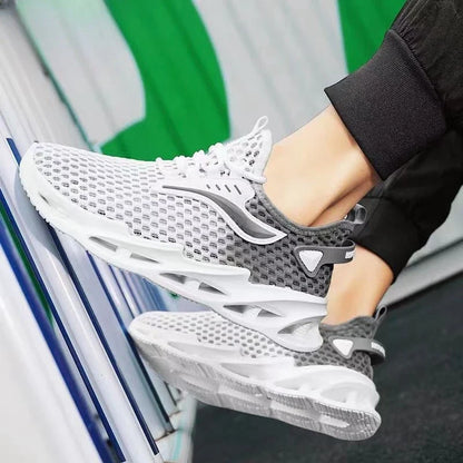 Breathable mesh sports shoes for men with a stylish lace-up design, offering comfort and versatility for everyday wear or light workouts.
