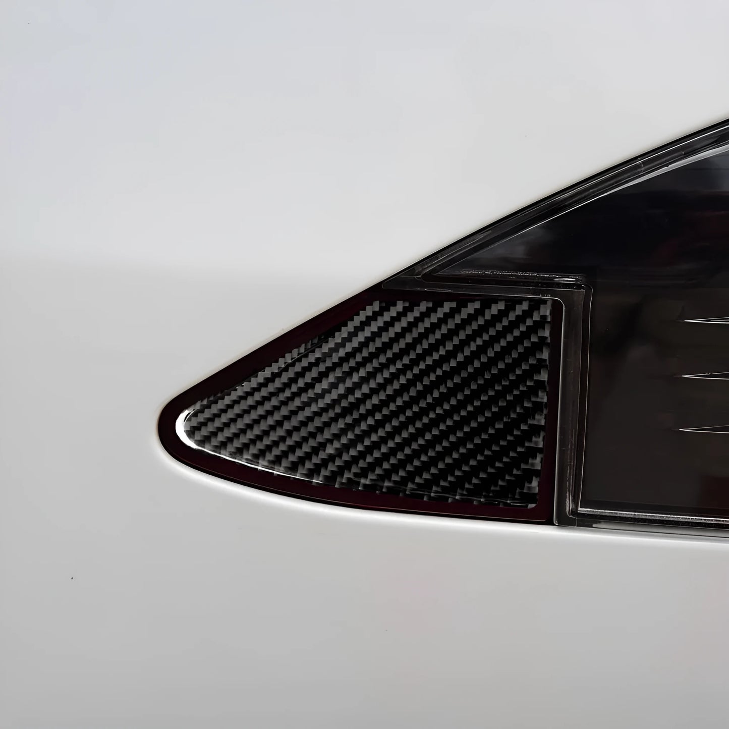 Carbon fibre USB charging port panel sticker for vehicle dashboards with adhesive backing