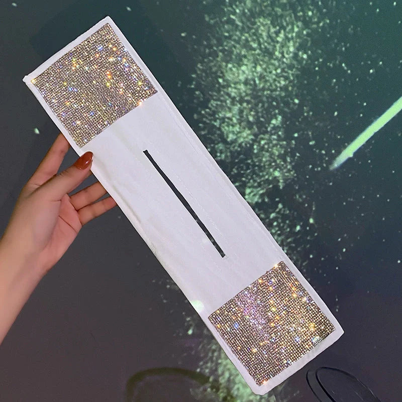 Korean style bowknot hairband with rhinestone accents in black, white, and red