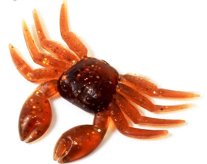 PVC software little crab bait lure measuring 8cm in red crab and brown crab colour options