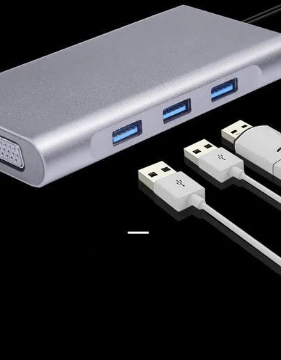 10-in-1 Apple MacBook docking hub with power bank functionality showing multiple USB ports