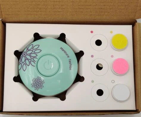 Baby Electric Nail Grinder in red and green with multiple grinding heads