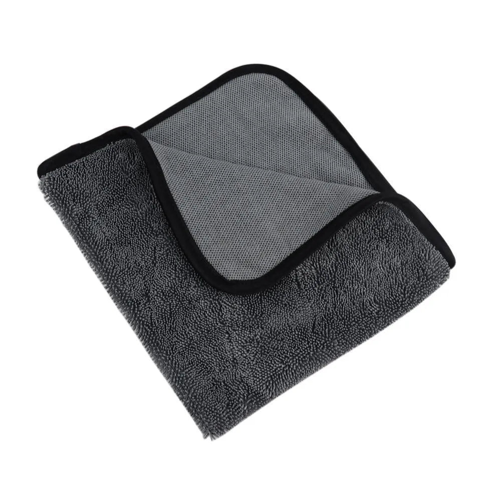Grey 40x40cm microfiber car wash towel for drying vehicles and surfaces