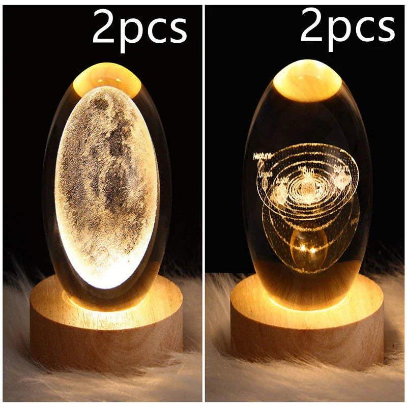 A mesmerizing galaxy-inspired crystal ball lamp with a warm, soothing LED glow.