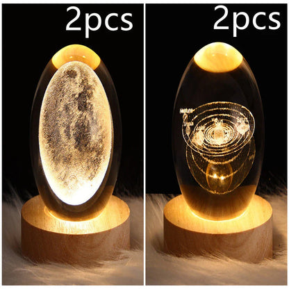 A mesmerizing galaxy-inspired crystal ball lamp with a warm, soothing LED glow.