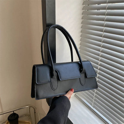 Women's PU small square shoulder bag in street trend style with document compartment