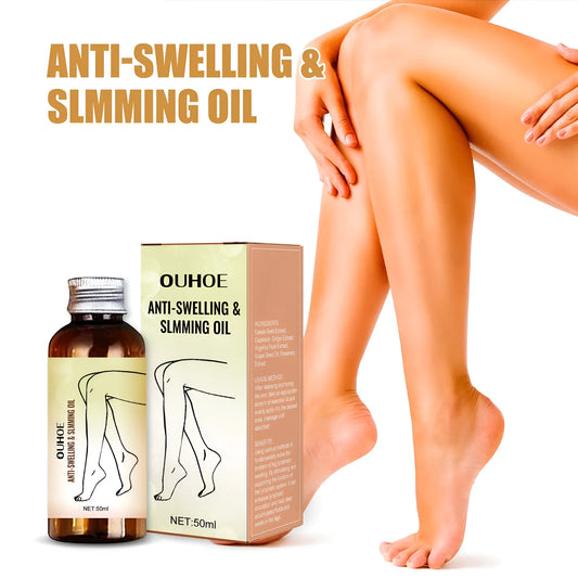 50ml bottle of leg massage essential oil with six botanical extracts for moisturizing body care