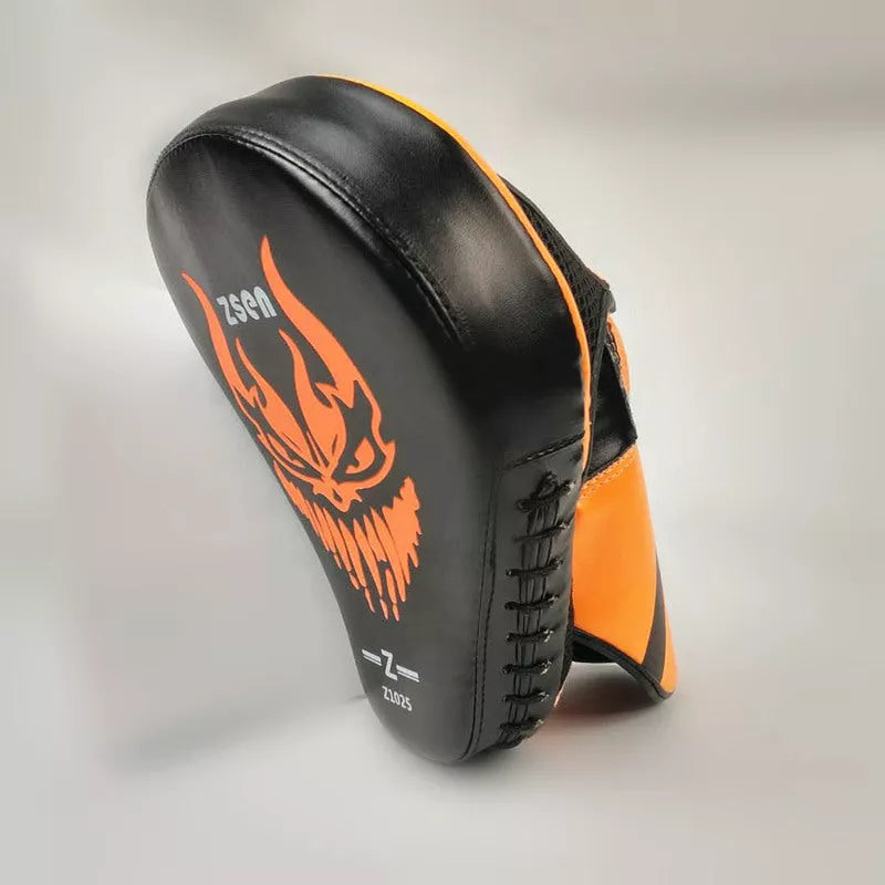 Bright orange boxing training hand target for children made with durable PU material
