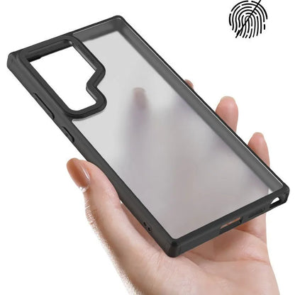 Samsung S24 armor matte protective cover in black, TPU PC anti-fall case with magnetic suction