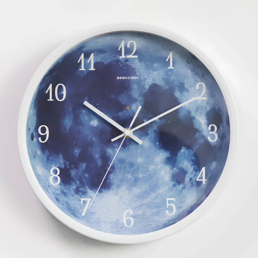 12-inch sound control luminous wall clock with LED illumination and multiple metal frame colour options