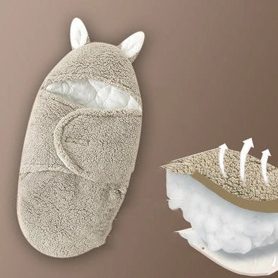 Baby Hold newborn swaddle sleeping bag with lamb wool fabric in blue colour option
