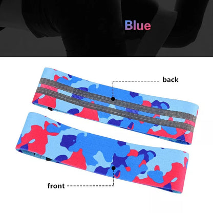 Anti-slip yoga camouflage color resistance band for hip lift and leg beauty exercises