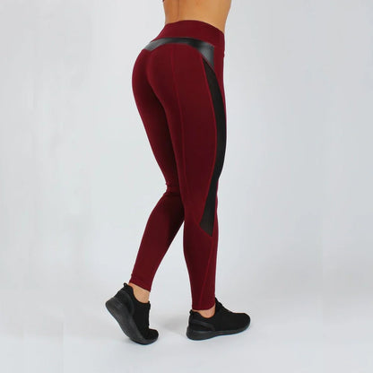 High waist sports leggings in four colours with polyester fibre construction and Asian sizing