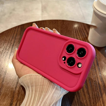 Frosted TPU iPhone case in rose red, all-inclusive with fine holes for iPhone 14 Pro Max drop protection