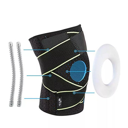 Black sports kneepads for cycling protection, lightweight and durable