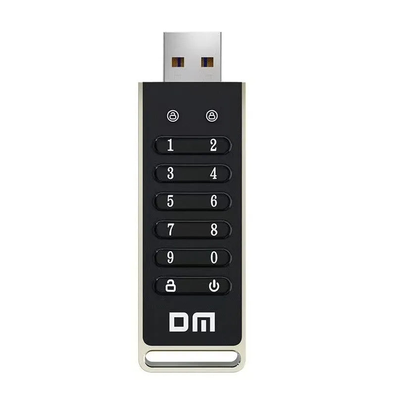 64GB metal USB 3.0 flash drive with fingerprint scanner and encryption button