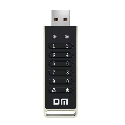 64GB metal USB 3.0 flash drive with fingerprint scanner and encryption button