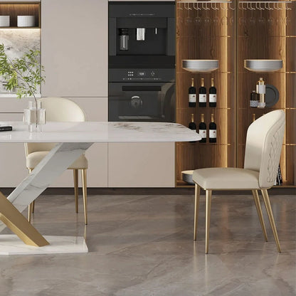 Stainless steel dining table with bright slate finish measuring 130cm long by 70cm wide