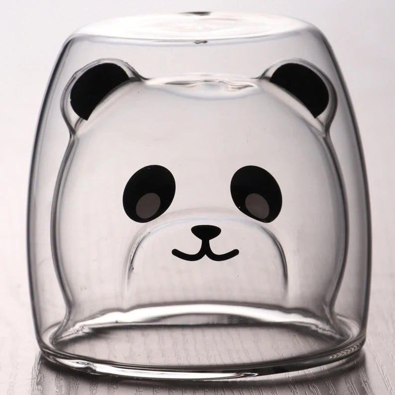 Double layer panda skull wine cup with Christmas tree design inside