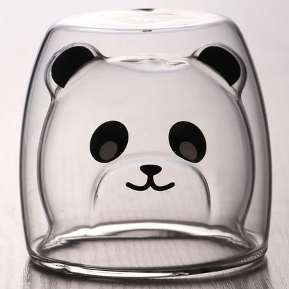 Double layer panda skull wine cup with Christmas tree design inside