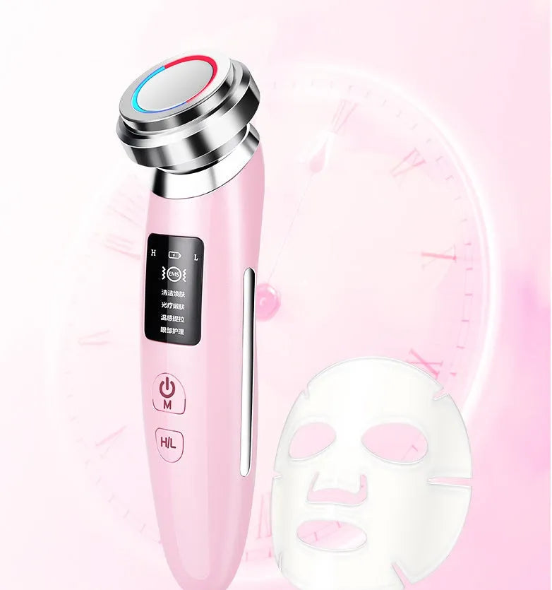 Pink skin rejuvenation instrument for facial cleansing with 185mm length