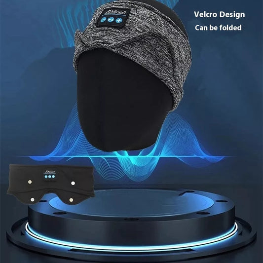 Bluetooth Music Headband with Sleep Scarf in black and gray