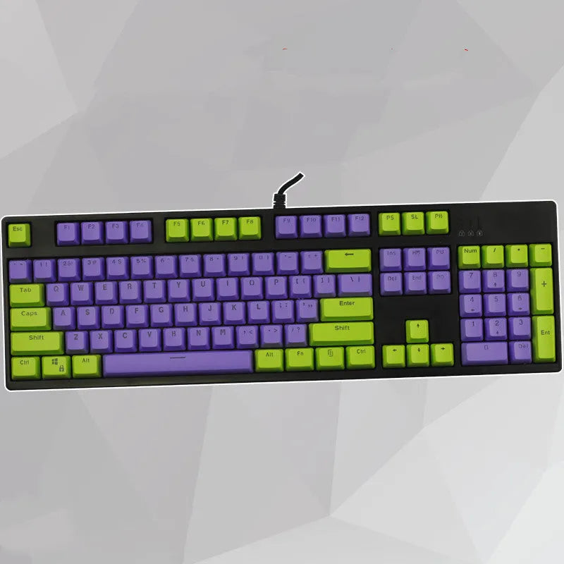 Set of two-colour PBT plastic keycaps for mechanical keyboards on a dark background.