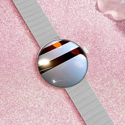 Smart watch for women with circular colour screen and metal wrist strap
