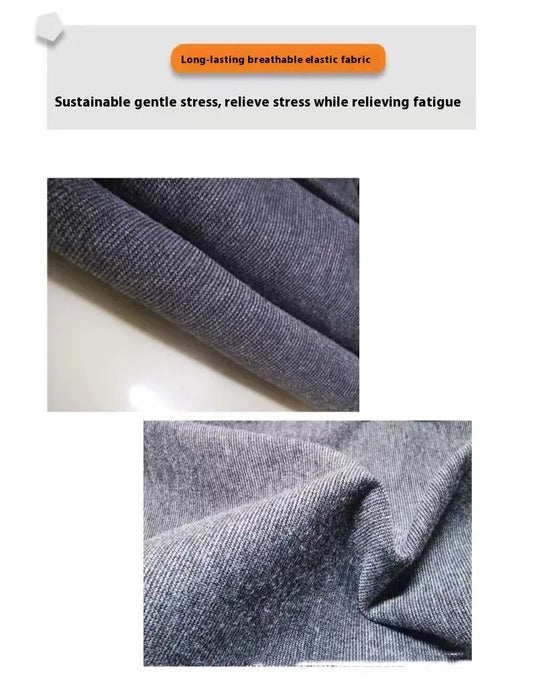 Heather grey dog anxiety vest made from brocade cotton ponte-de-roma fabric for pressure therapy