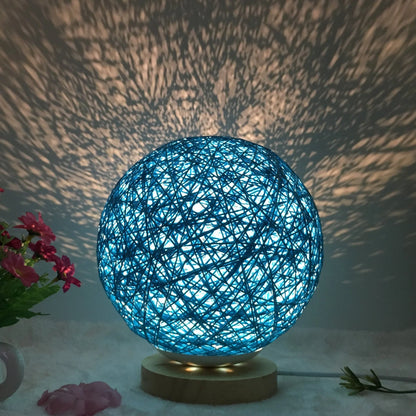 LED rattan table lamp with USB power and remote control in various colors