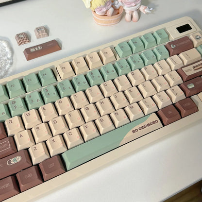 Craft Key CAP mechanical keyboard keycaps in matcha theme with five-sided sublimation printing, key puller, and blister carton.