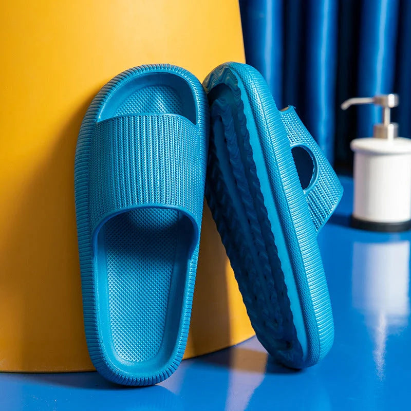 Unisex EVA slippers in various colors, including white, yellow, green, blue, black, khaki, grey, pink, and orange
