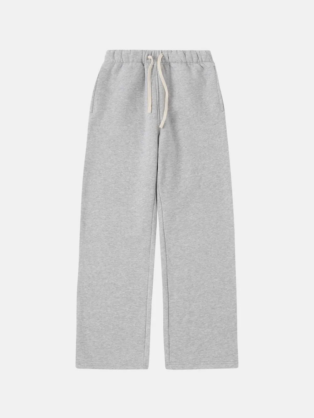 Men's loose fit fleece-lined sweatpants with drawstring waist in grey colour