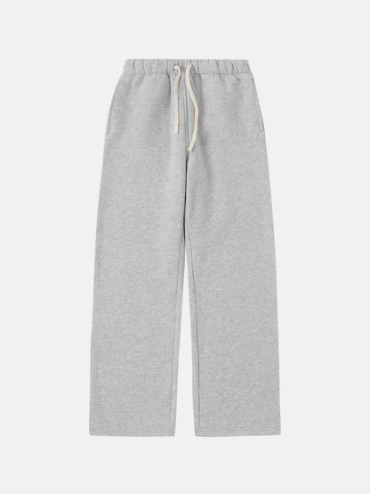 Men's loose fit fleece-lined sweatpants with drawstring waist in grey colour