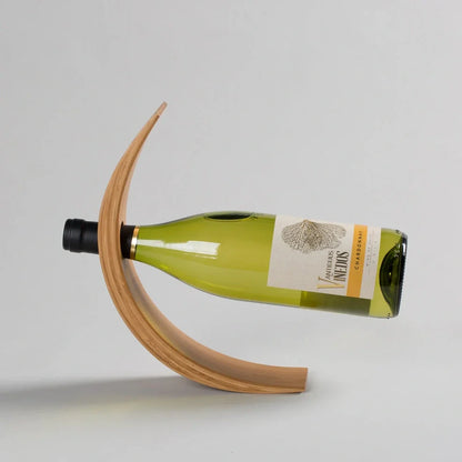 Natural bamboo wine bottle rack with modern simple design showing tool-free assembly