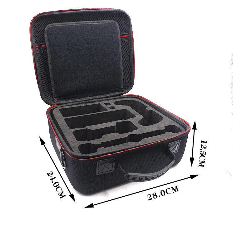 Black EVA hard shell storage case for game console accessories in two size options.