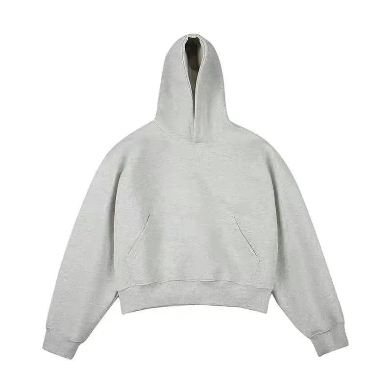 Chinese cotton composite silver fox velvet hooded sweater in street fashion style with a removable hood.