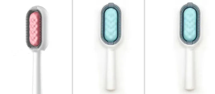 Green plastic pet hair removal comb with disposable wipes for cats and dogs
