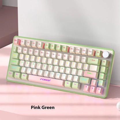 K98 mechanical keyboard and matching wireless mouse in a selected colour from the range on a desk.